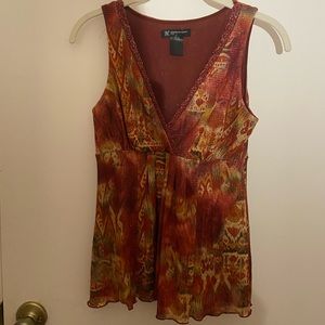 Glittery Red/Orange Tank top XS Petite